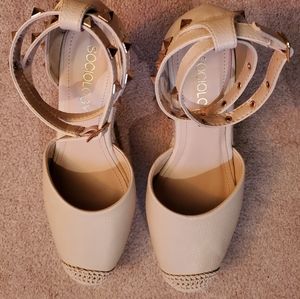 Sociology Chante Nude Espradille Wedge Shoes Sz 8